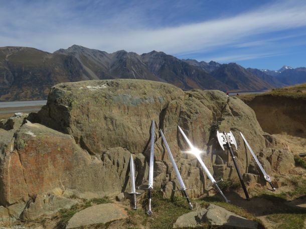 Replica Rings weaponry at Edoras
